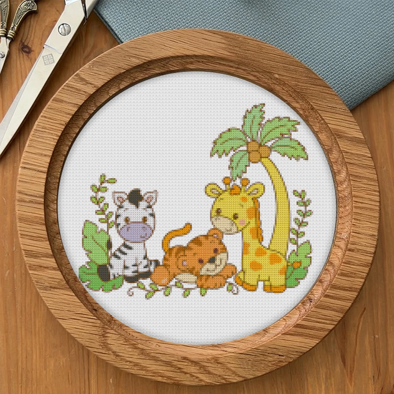 Cross Stitch Kit - Adorable Animal Party | Handicraft For Animal Lovers | Wall Hanging Needlework  - image 3