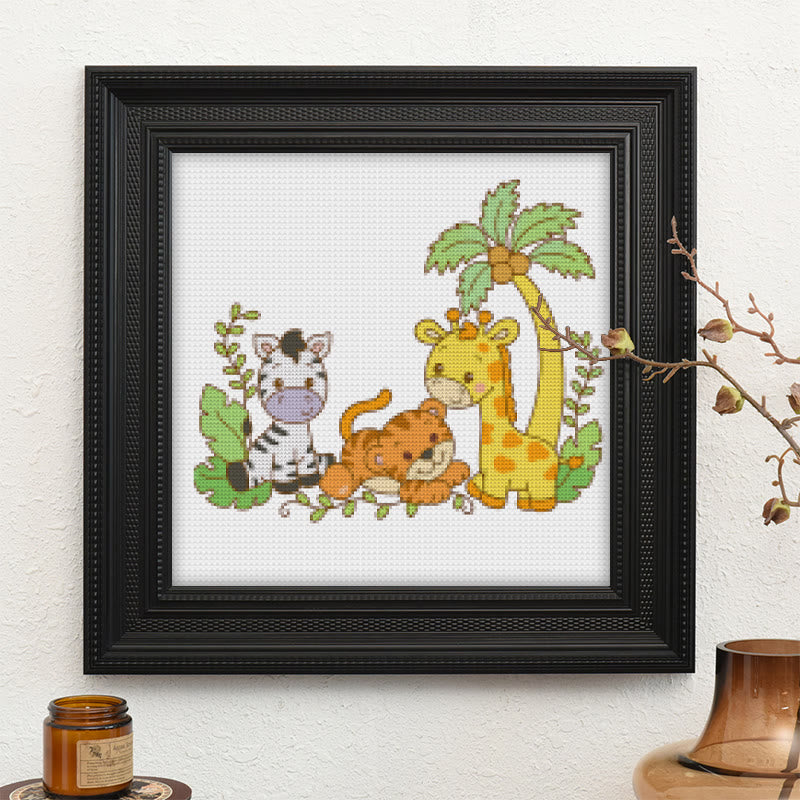  Cross Stitch Kit - Adorable Animal Party | Handicraft For Animal Lovers | Wall Hanging Needlework  - image 9