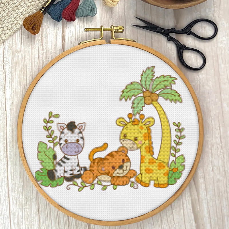 Cross Stitch Kit - Adorable Animal Party | Handicraft For Animal Lovers | Wall Hanging Needlework  - image 4