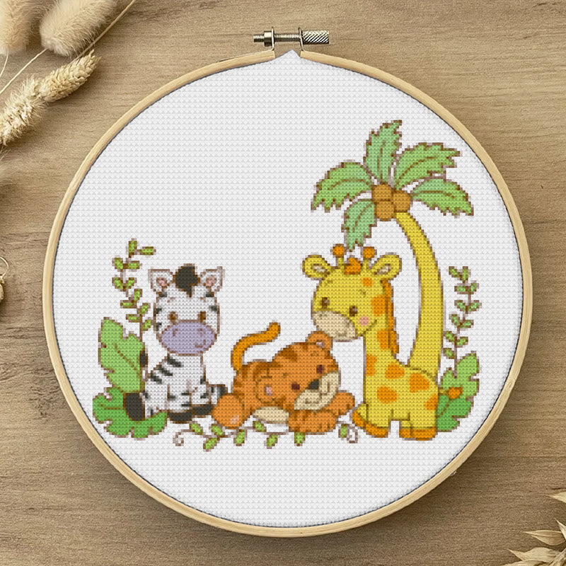  Cross Stitch Kit - Adorable Animal Party | Handicraft For Animal Lovers | Wall Hanging Needlework  - image 2