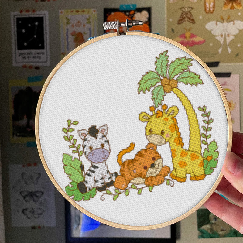  Cross Stitch Kit - Adorable Animal Party | Handicraft For Animal Lovers | Wall Hanging Needlework  - image 5