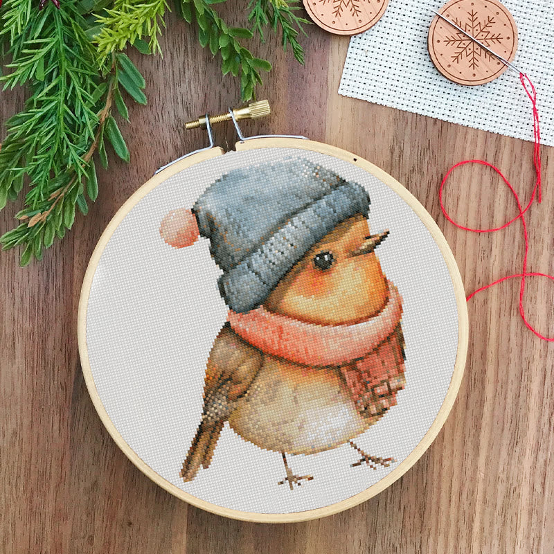  Cross Stitch Kit - Lovely Chick | Winter Room Ornament  | Handmade Animal Craft  - image 1