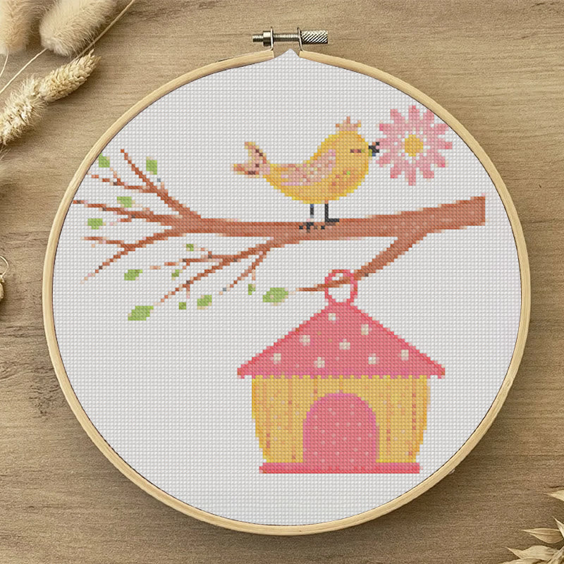  Cross Stitch Kit - Spring Birdhouse | Diy Sewing Birthday Gifts | Handmade Home Decoration - image 6