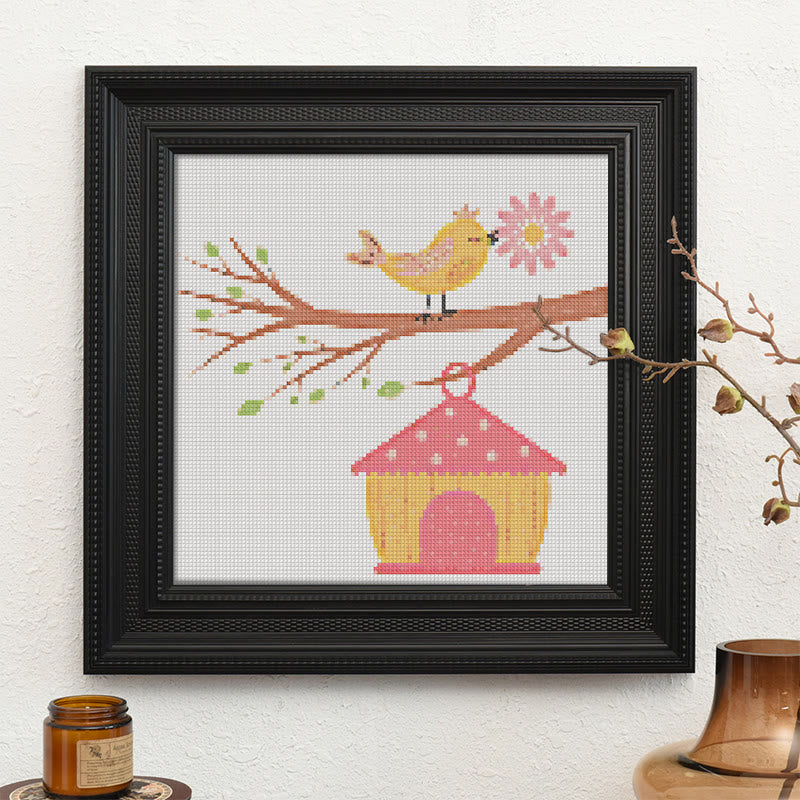  Cross Stitch Kit - Spring Birdhouse | Diy Sewing Birthday Gifts | Handmade Home Decoration - image 8