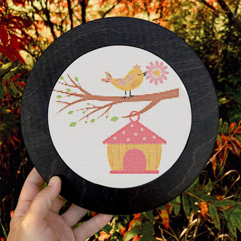  Cross Stitch Kit - Spring Birdhouse | Diy Sewing Birthday Gifts | Handmade Home Decoration - image 7