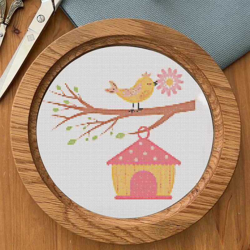  Cross Stitch Kit - Spring Birdhouse | Diy Sewing Birthday Gifts | Handmade Home Decoration - image 9