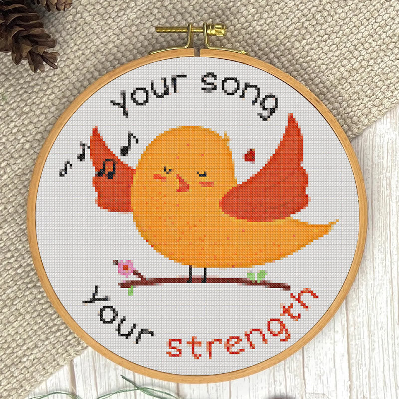  Cross Stitch Kit - Positive Singing Bird | Diy Decorative Artwork | Nice Handicraft For Friends - image 4