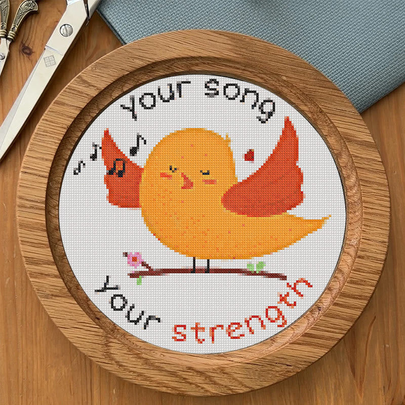  Cross Stitch Kit - Positive Singing Bird | Diy Decorative Artwork | Nice Handicraft For Friends - image 1
