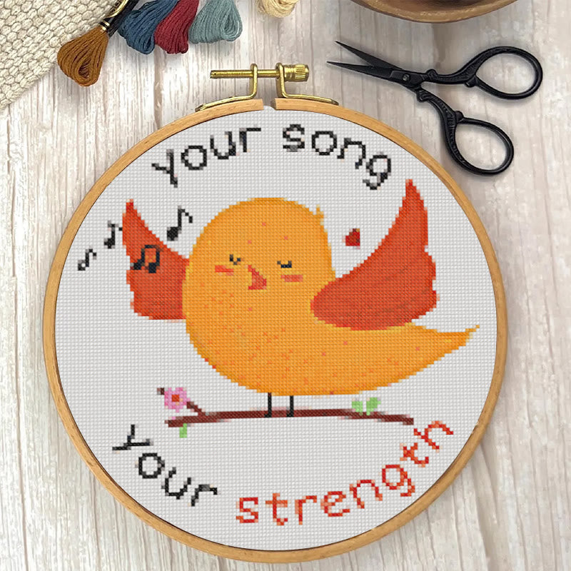  Cross Stitch Kit - Positive Singing Bird | Diy Decorative Artwork | Nice Handicraft For Friends - image 2