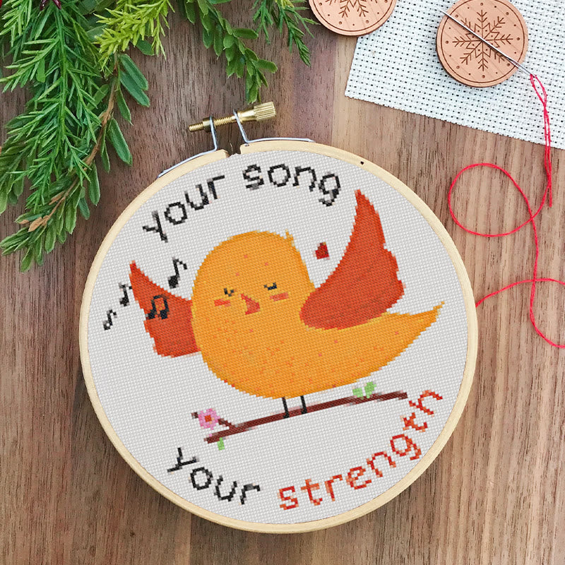  Cross Stitch Kit - Positive Singing Bird | Diy Decorative Artwork | Nice Handicraft For Friends - image 3