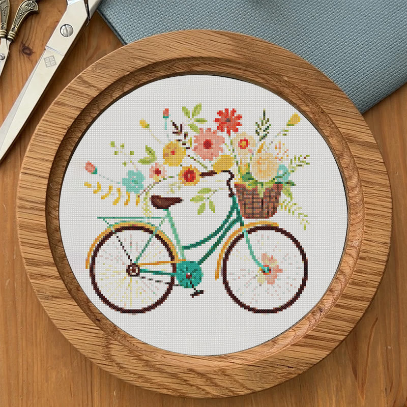  Cross Stitch Kit - Floral Bicycle | Modern Stitch Craft | Diy Home Decor - image 7