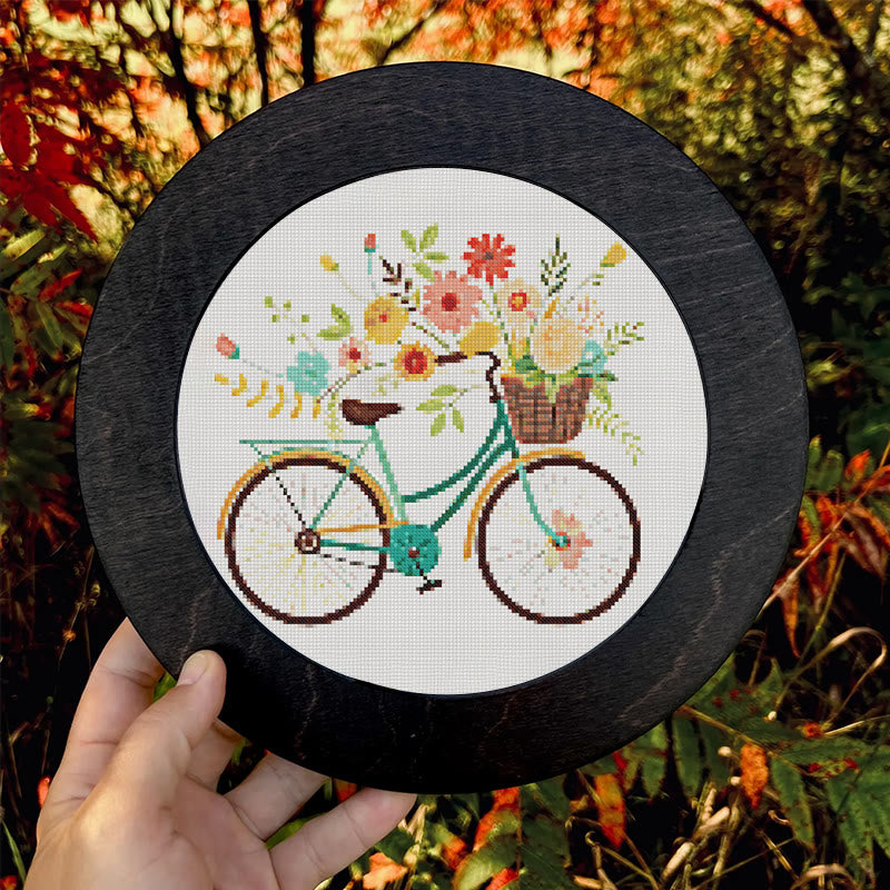  Cross Stitch Kit - Floral Bicycle | Modern Stitch Craft | Diy Home Decor - image 8