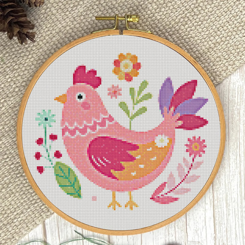  Cross Stitch Kit - Floral Hen | Cosy Sewing Artwork | Wall Hanging Craft - image 4