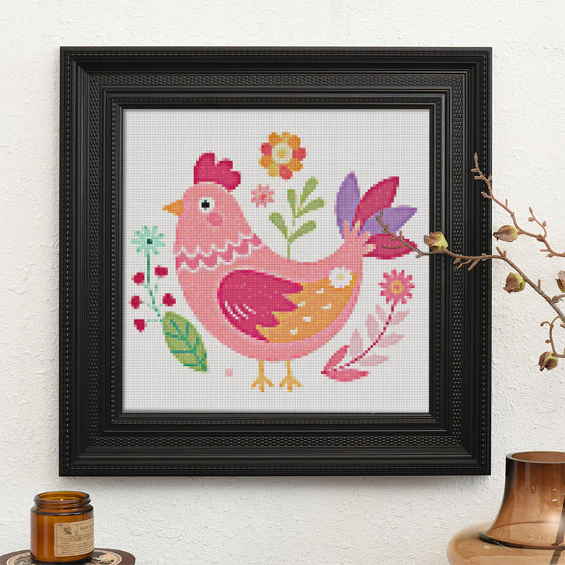  Cross Stitch Kit - Floral Hen | Cosy Sewing Artwork | Wall Hanging Craft - image 8