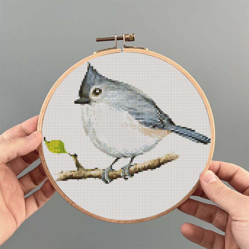  Cross Stitch Kit - Little Tufted Titmouse | Sewing Animal Craft | Living Room Ornament - image 6