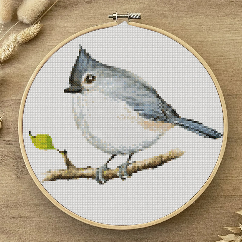  Cross Stitch Kit - Little Tufted Titmouse | Sewing Animal Craft | Living Room Ornament - image 2
