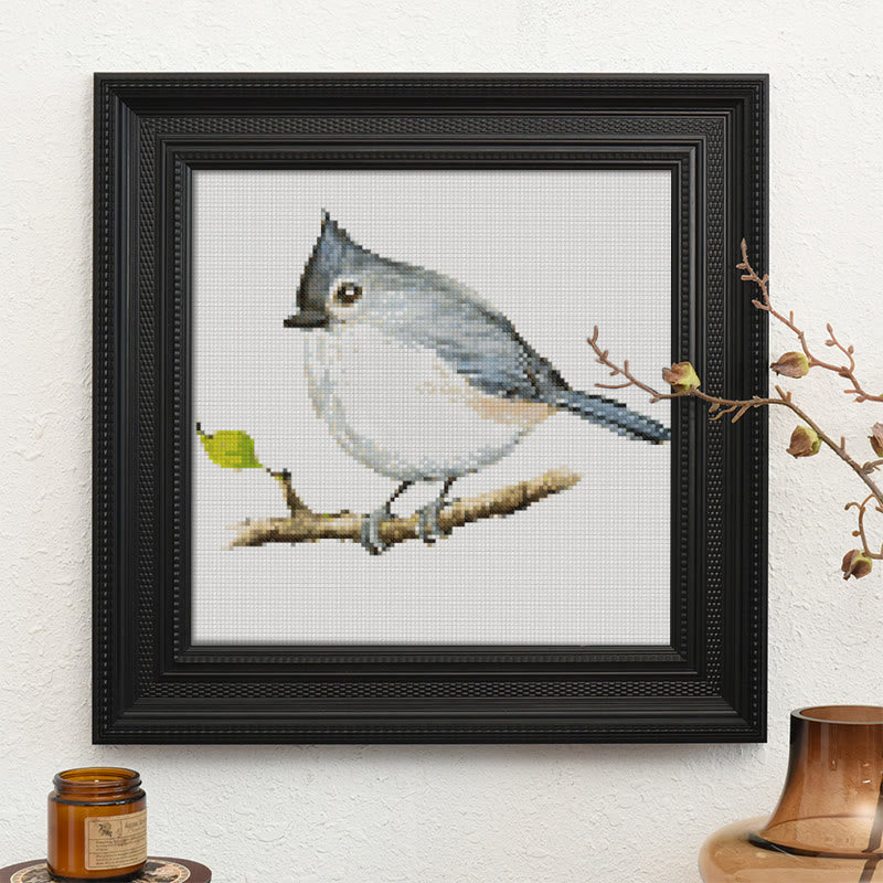  Cross Stitch Kit - Little Tufted Titmouse | Sewing Animal Craft | Living Room Ornament - image 9