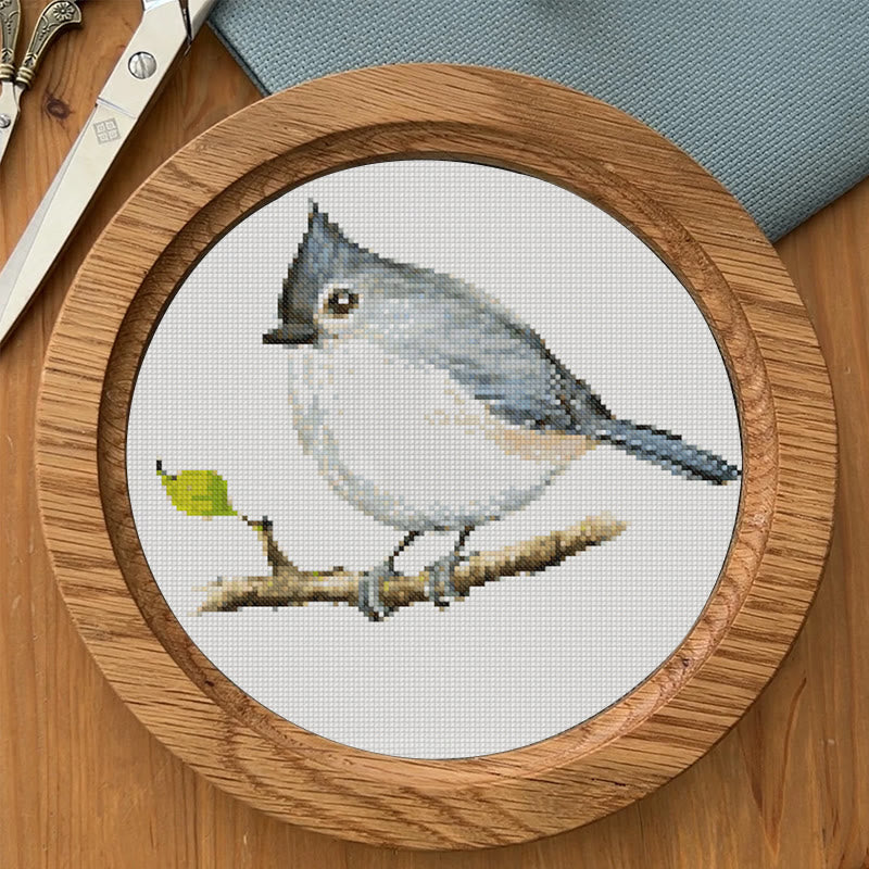  Cross Stitch Kit - Little Tufted Titmouse | Sewing Animal Craft | Living Room Ornament - image 7