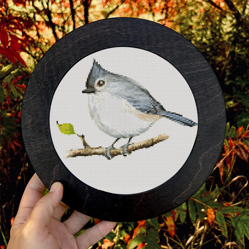  Cross Stitch Kit - Little Tufted Titmouse | Sewing Animal Craft | Living Room Ornament - image 8