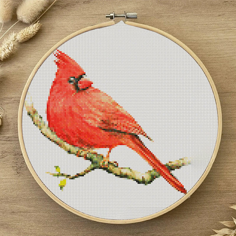  Cross Stitch Kit - Red Cardinal | Handmade Christmas Ornaments | Easy Bird Needlepoint  - image 3