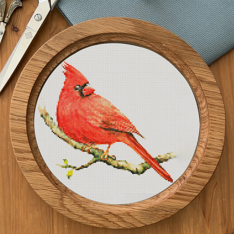  Cross Stitch Kit - Red Cardinal | Handmade Christmas Ornaments | Easy Bird Needlepoint  - image 6