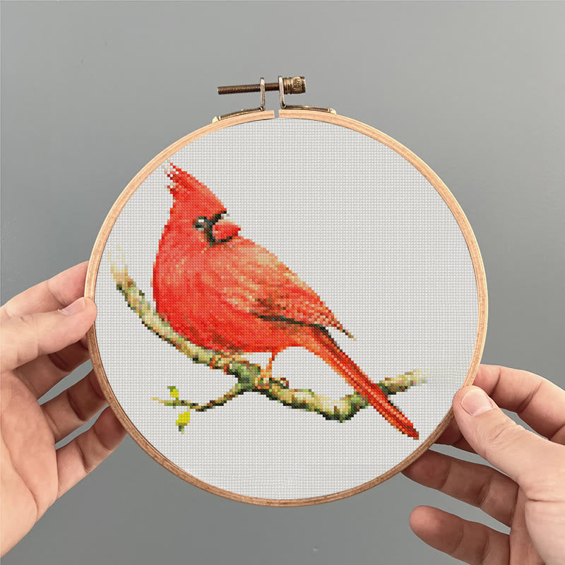  Cross Stitch Kit - Red Cardinal | Handmade Christmas Ornaments | Easy Bird Needlepoint  - image 5