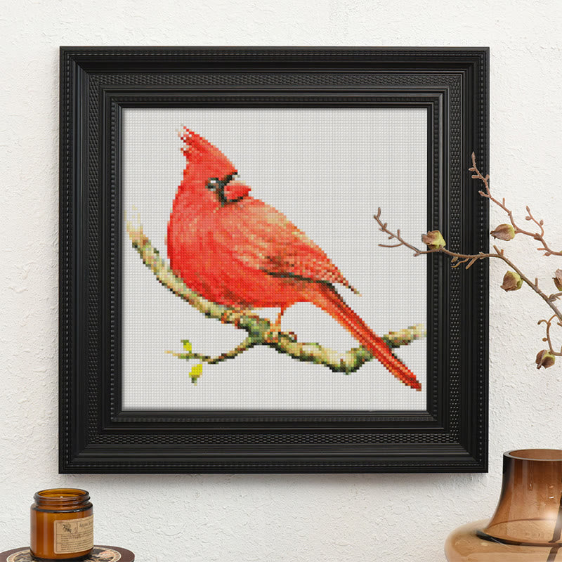  Cross Stitch Kit - Red Cardinal | Handmade Christmas Ornaments | Easy Bird Needlepoint  - image 8