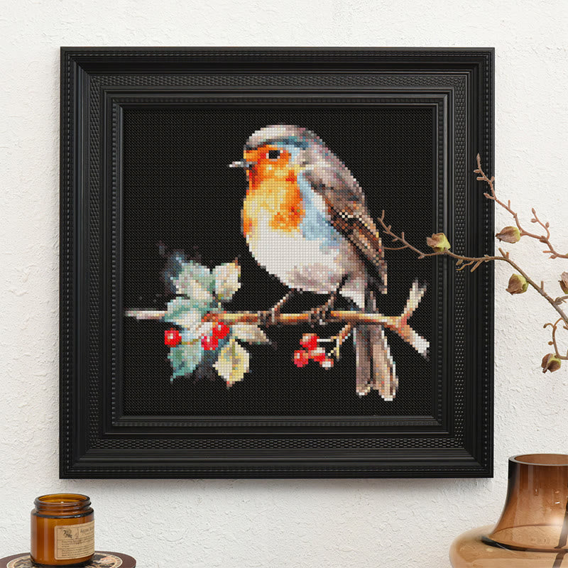  Cross Stitch Kit - Winter Robin Bird | Christmas Handmade Artwork | Christmas Needle Gifts - image 9