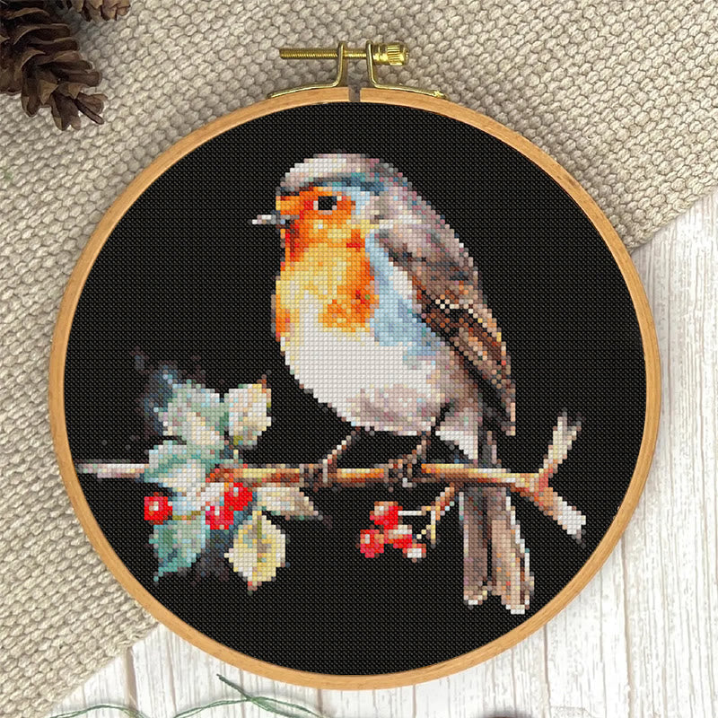  Cross Stitch Kit - Winter Robin Bird | Christmas Handmade Artwork | Christmas Needle Gifts - image 7
