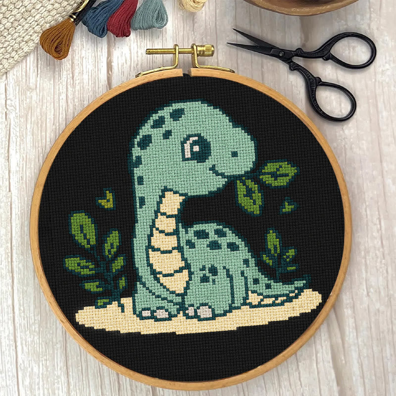  Cross Stitch Kit - Baby Dinosaur | Handmade Wall Art | Easy Needlework For Beginner - image 1