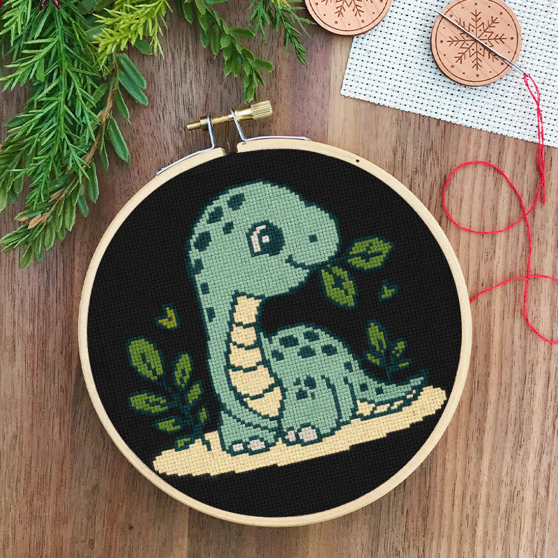  Cross Stitch Kit - Baby Dinosaur | Handmade Wall Art | Easy Needlework For Beginner - image 5