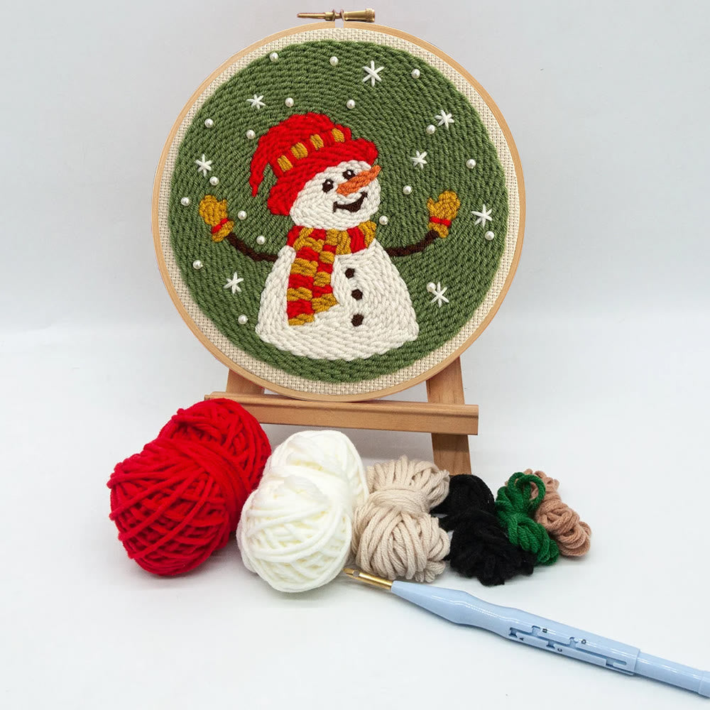 Happy Snowman Punch Needle Kit - Christmas Tree Ornament | Nice Christmas Gifts  - image 9