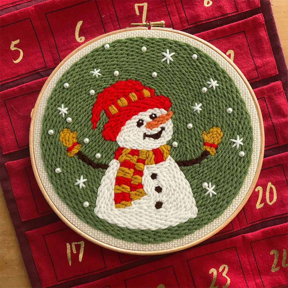 Happy Snowman Punch Needle Kit - Christmas Tree Ornament | Nice Christmas Gifts  - image 7