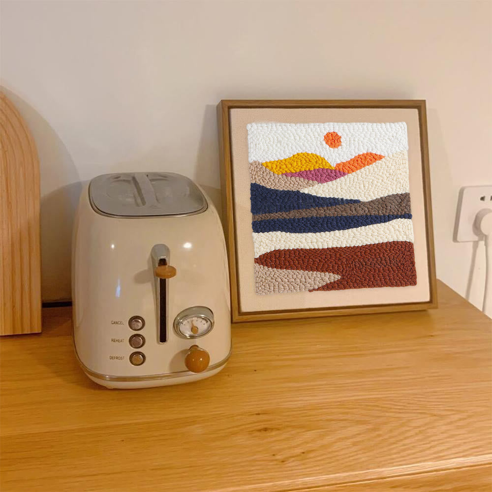 Desert Sunrise Square Punch Needle Kit - Beautiful Landscape Craft | Easy Needlework For Beginner - image 9