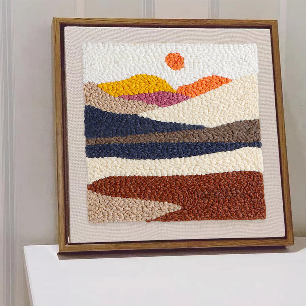 Desert Sunrise Square Punch Needle Kit - Beautiful Landscape Craft | Easy Needlework For Beginner - image 4