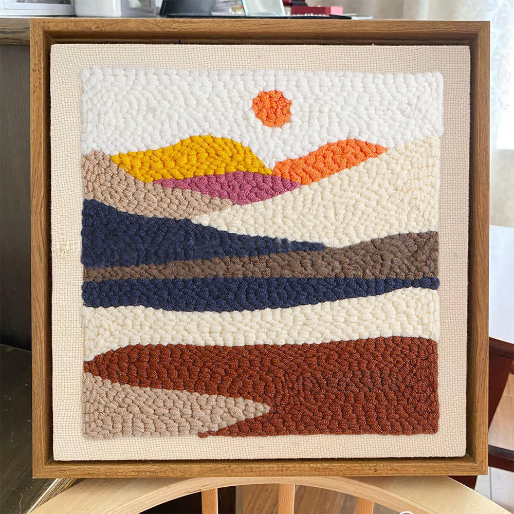 Desert Sunrise Square Punch Needle Kit - Beautiful Landscape Craft | Easy Needlework For Beginner - image 5