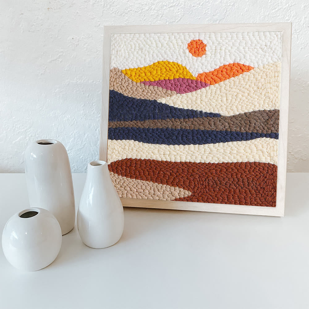 Desert Sunrise Square Punch Needle Kit - Beautiful Landscape Craft | Easy Needlework For Beginner - image 3