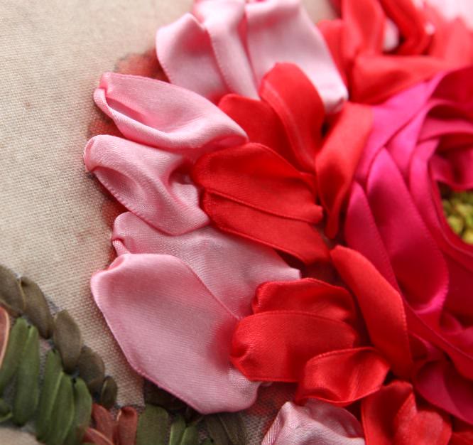 Embroidered Ribbon Floral Pillow Case Kits | Charming Handicraft For Mom | Floral Room Decoration Gifts - image 1