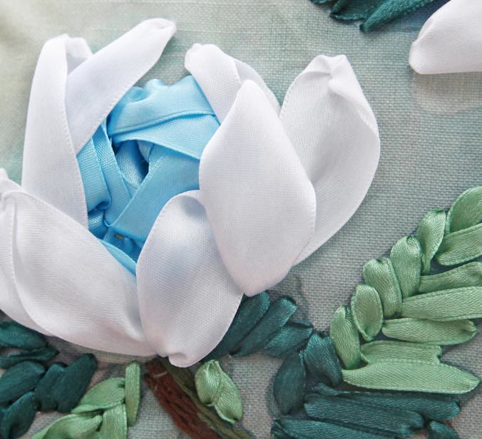 Embroidered Ribbon Floral Pillow Case Kits | Charming Handicraft For Mom | Floral Room Decoration Gifts - image 2