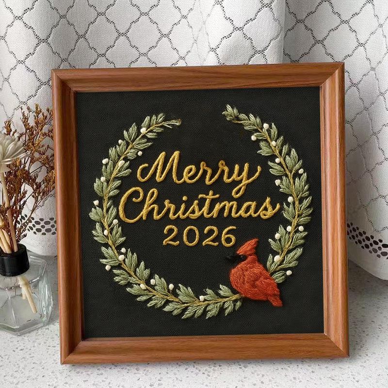 Rubbyoo Embroidery Kit - Marry Christmas Celebration | New Year Handicraft | Festive Hanging Decoration - Embroidery Kit Plus An Extra Frame - image 9