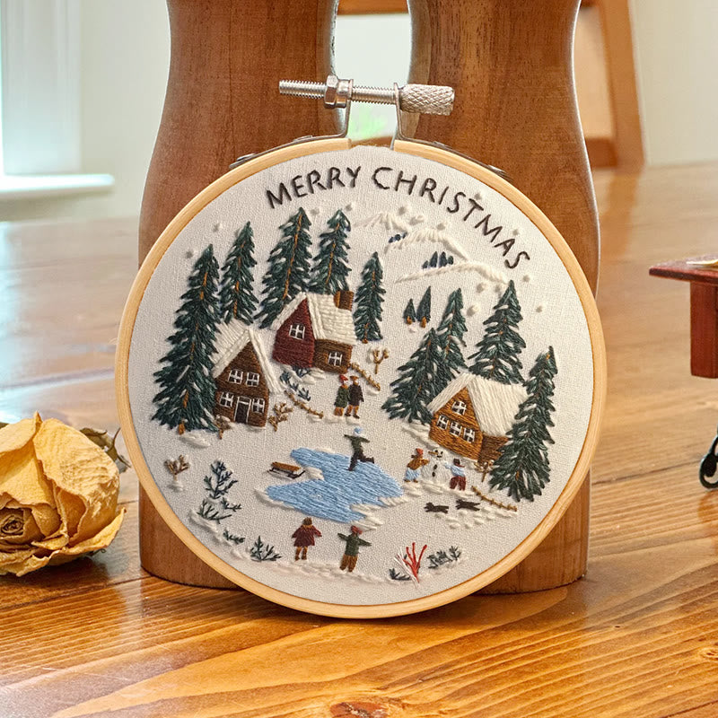 Rubbyoo Embroidery Kit - Snowy Village Scene | Handmade Crafts For Friends | Diy Christmas Needlepoint - image 5