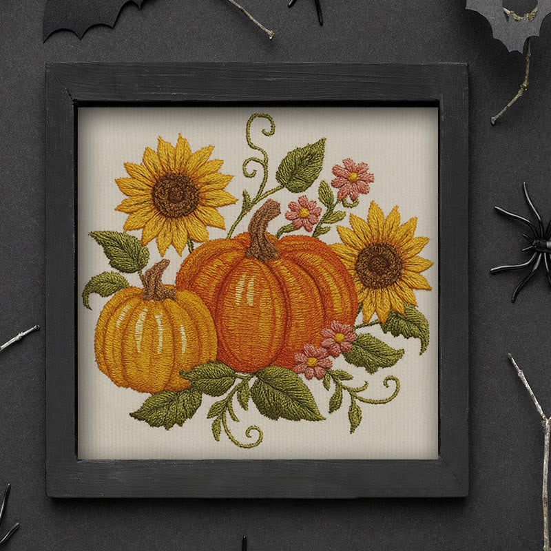 Rubbyoo Embroidery Kit - Sunflower Pumpkin | Diy Helloween Craft | Easy Beginner Needlework - image 8