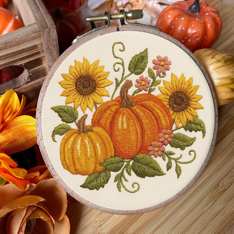 Rubbyoo Embroidery Kit - Sunflower Pumpkin | Diy Helloween Craft | Easy Beginner Needlework - image 6