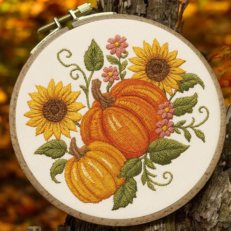 Rubbyoo Embroidery Kit - Sunflower Pumpkin | Diy Helloween Craft | Easy Beginner Needlework - image 7