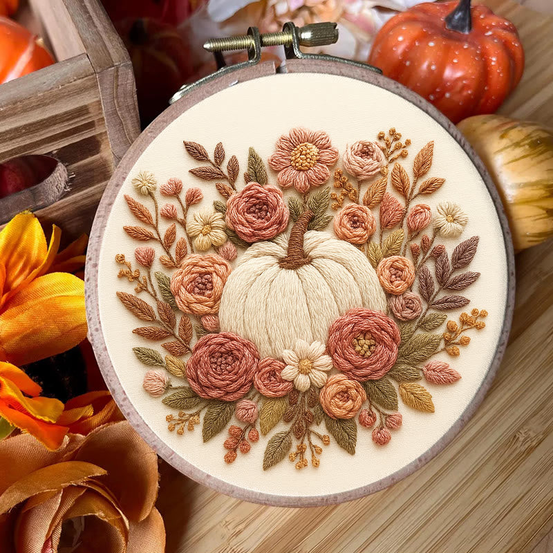 Rubbyoo Embroidery Kit - Floral Pumpkin | Halloween Wall Decor  | Diy Thanksgiving Gifts  - image 5