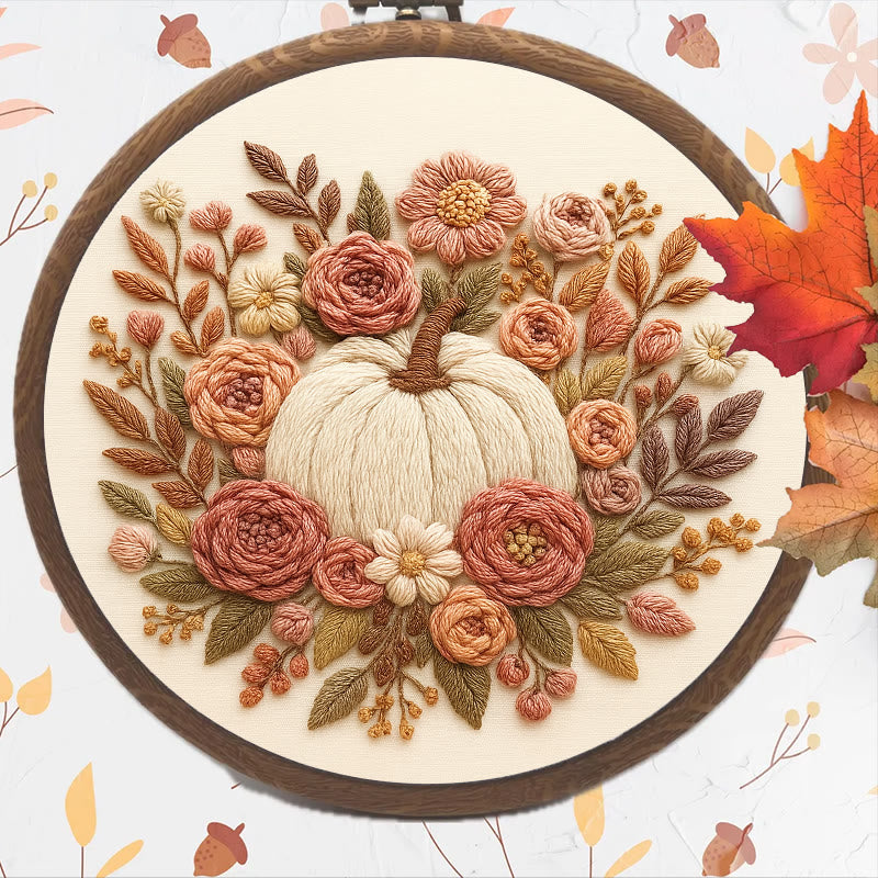 Rubbyoo Embroidery Kit - Floral Pumpkin | Halloween Wall Decor  | Diy Thanksgiving Gifts  - image 4