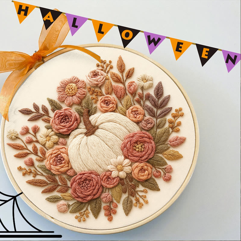 Rubbyoo Embroidery Kit - Floral Pumpkin | Halloween Wall Decor  | Diy Thanksgiving Gifts  - image 6