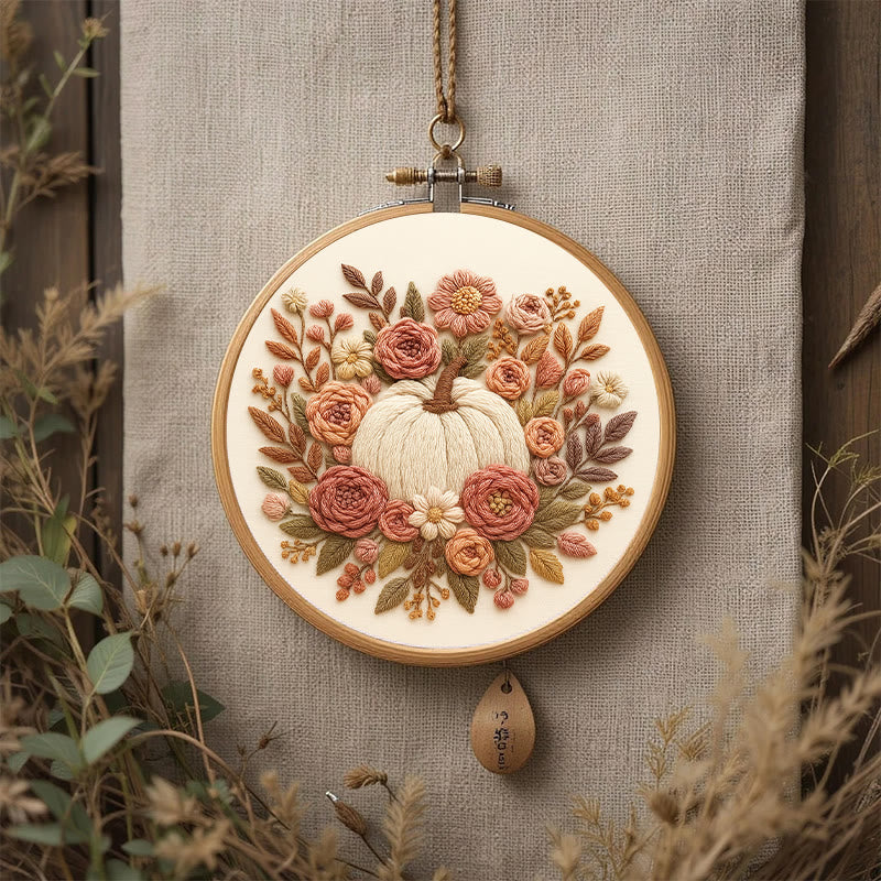 Rubbyoo Embroidery Kit - Floral Pumpkin | Halloween Wall Decor  | Diy Thanksgiving Gifts  - image 3