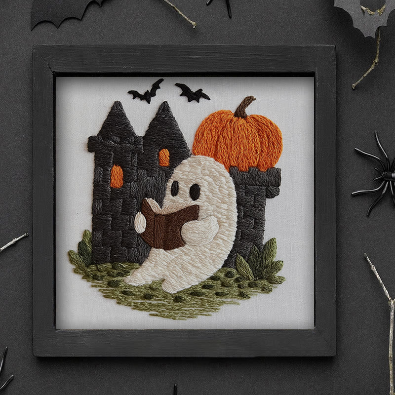 Rubbyoo Embroidery Kit - Halloween Reading Ghost | Spooky Handicraft For Halloween | Nice Artwork For Home Decor - image 7