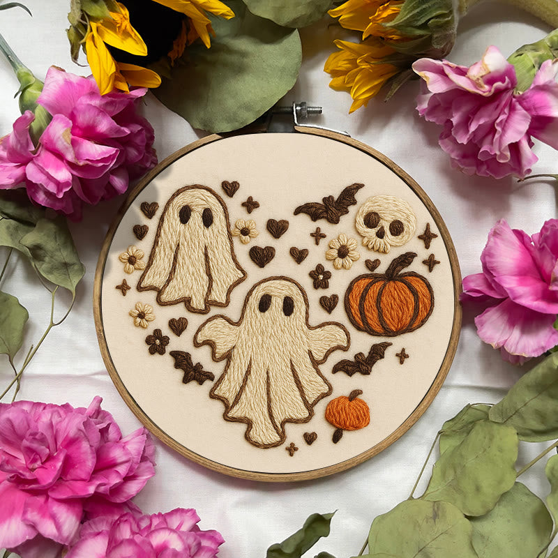 Rubbyoo Embroidery Kit - Halloween Bats And Ghosts | Spooky Halloween Decor | Diy Holiday Handicraft - image 1